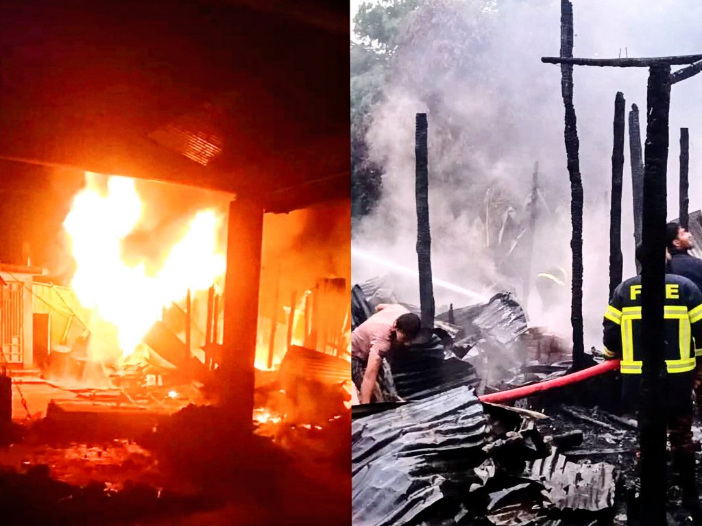 তৃতীয়বার অগ্নিকাণ্ড: বলিপাড়া বাজারে পুড়ে ছাই ১৩টি দোকানপাট