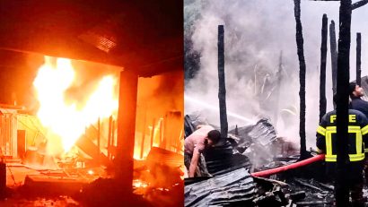 তৃতীয়বার অগ্নিকাণ্ড: বলিপাড়া বাজারে পুড়ে ছাই ১৩টি দোকানপাট