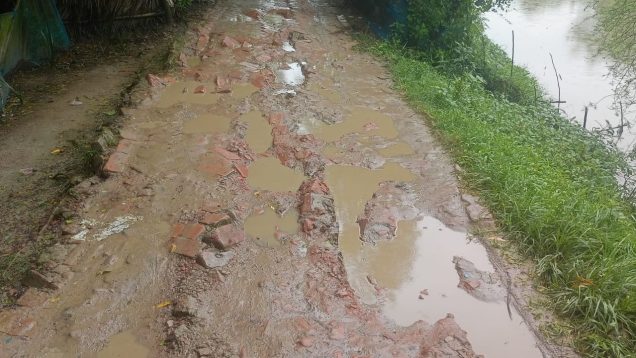 শ্যামনগরের মুন্সিগঞ্জ ইউনিয়নে গ্রামীণ সড়কগুলো খানাখন্দে বেহাল অবস্থা, সংস্কারে নেই কোন বাজেট
